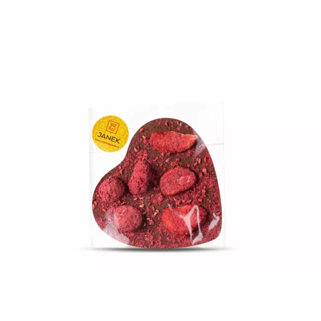 Large Milk Chocolate Heart with Freeze-Dried Strawberries and Raspberries